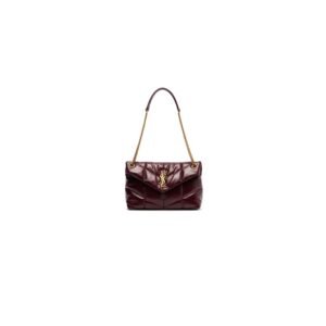 YSL PUFFER small in shinny leather bag(HIGH-END GRADE)