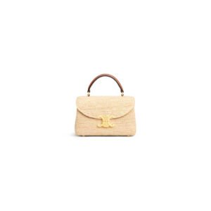 CELINE TEEN NINO BAG IN Raffia and calfskin(HIGH-END GRADE)