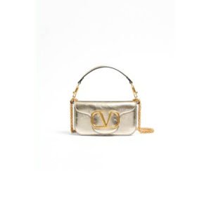 Valentino Garavani Locò Small metallic leather shoulder bag(HIGH-END GRADE)