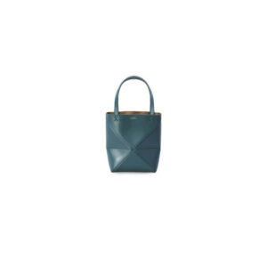 LOEWE Mini Puzzle Fold tote in shiny calfskin(HIGH-END GRADE)